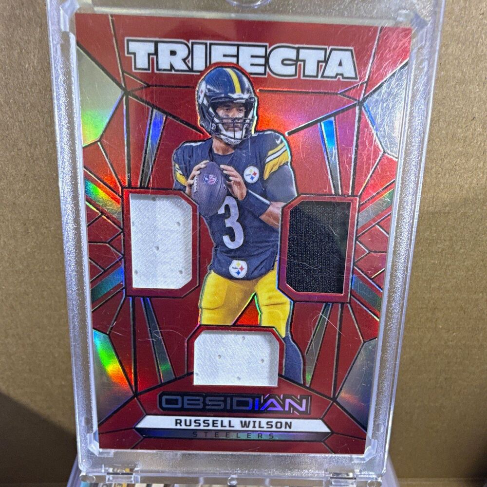 2024 Panini Obsidian Trifecta Swatches Russell Wilson Steelers #TS-RWN Red /75